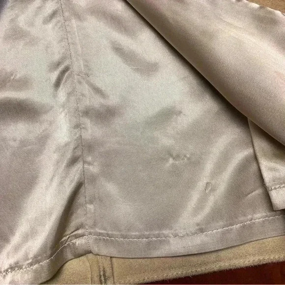 BANANA REPUBLIC  Y2K  Size 6 Tan Leather/Suede Front Slit  Skirt VINTAGE - Picture 13 of 15